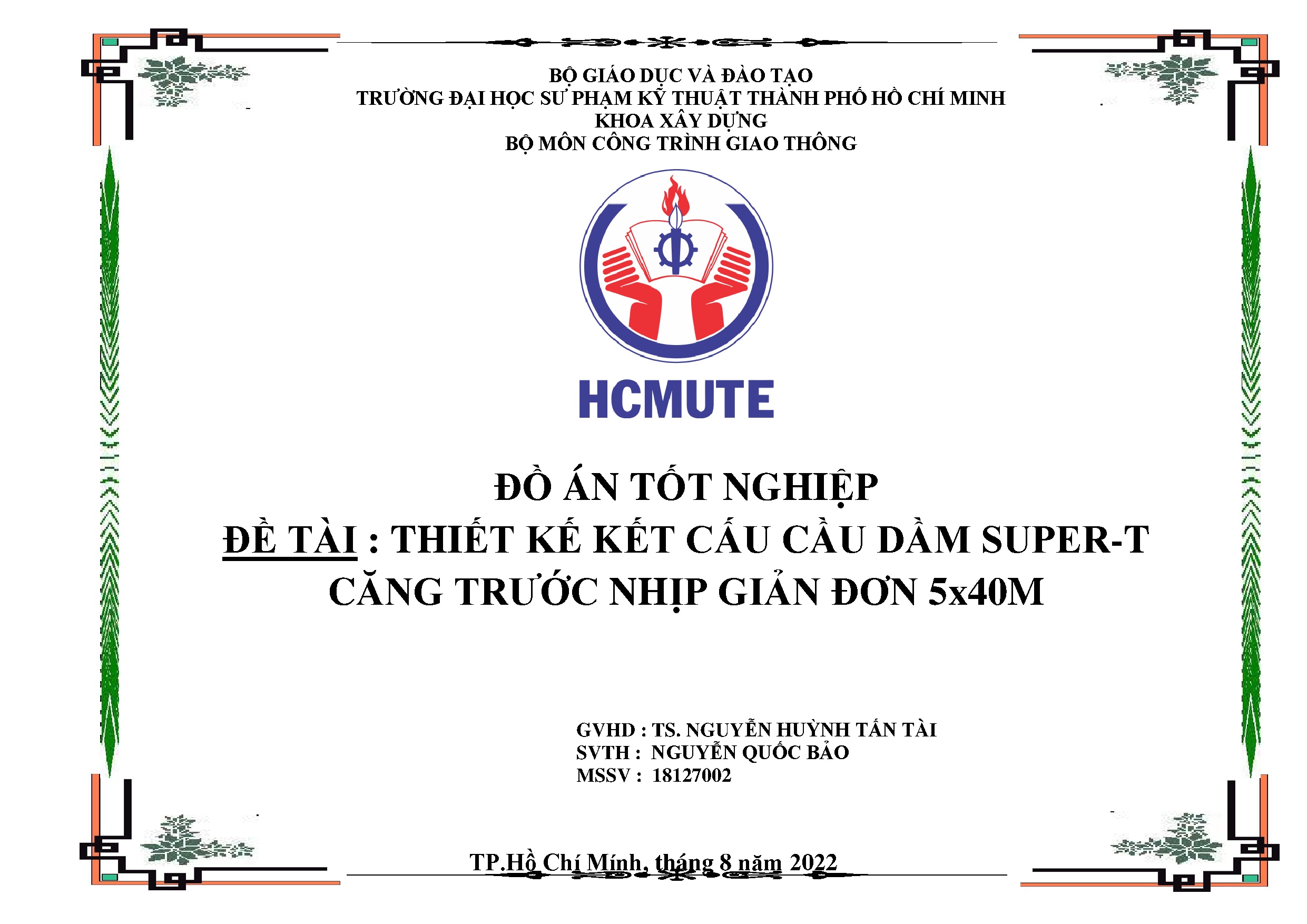 Đồ án tốt nghiệp - Thiết kế kết cấu cầu dầm Super-T căng trước nhịp giản đơn 5x40m