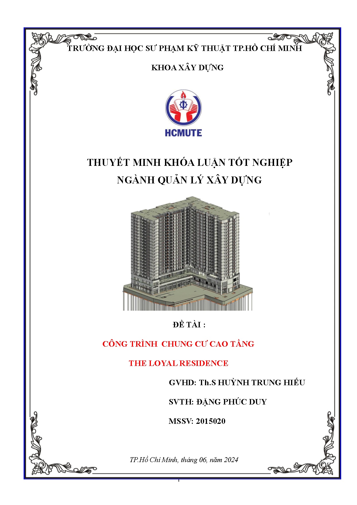 Đồ án tốt nghiệp - Công trình chung cư cao tầng The Loyal residence