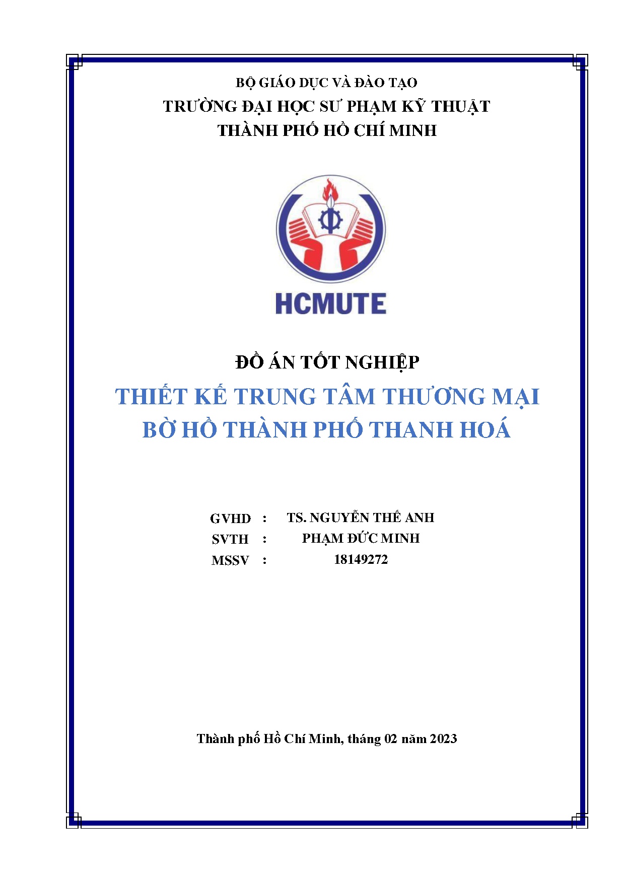 Đồ án tốt nghiệp - Thiết kế Trung tâm thương mại Bờ Hồ Thành phố Thanh Hóa