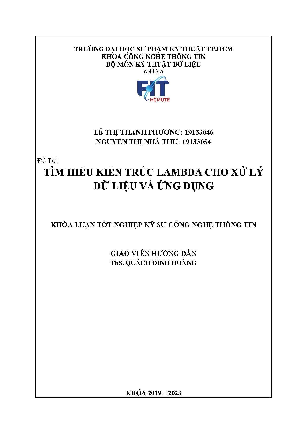 Đồ án tốt nghiệp - Tìm hiểu kiến trúc Lambda cho xử lý dữ liệu và ứng dụng