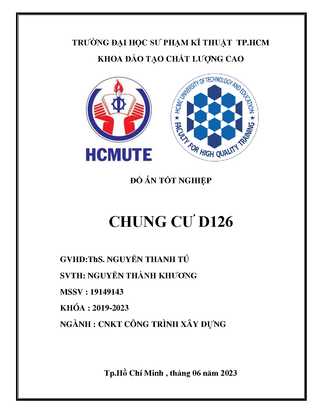 Đồ án tốt nghiệp - Chung cư D126