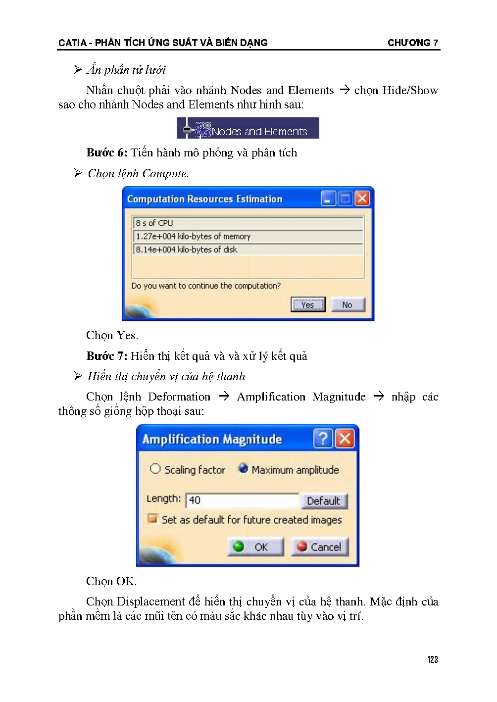 Giáo trình CATIA - phân tích ứng suất và biến dạng (HCMUTE) - Trang 123