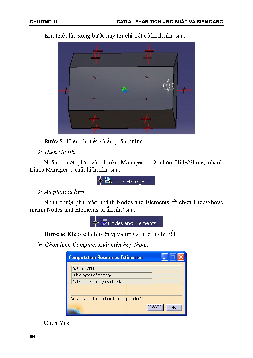 Giáo trình CATIA - phân tích ứng suất và biến dạng (HCMUTE) - Trang 184
