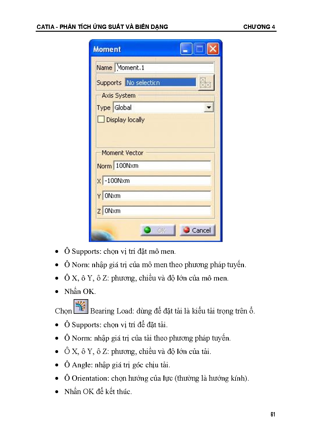 Giáo trình CATIA - phân tích ứng suất và biến dạng (HCMUTE) - Trang 61