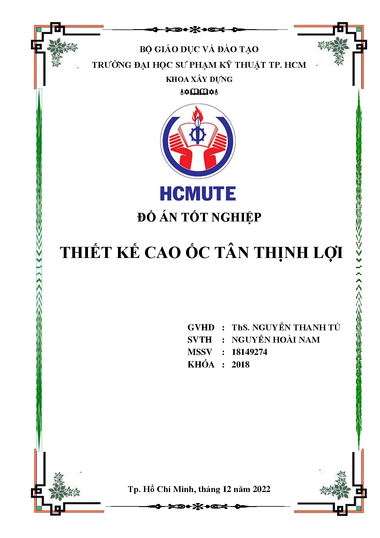 Đồ án tốt nghiệp - Thiết kế cao ốc Tân Thịnh Lợi