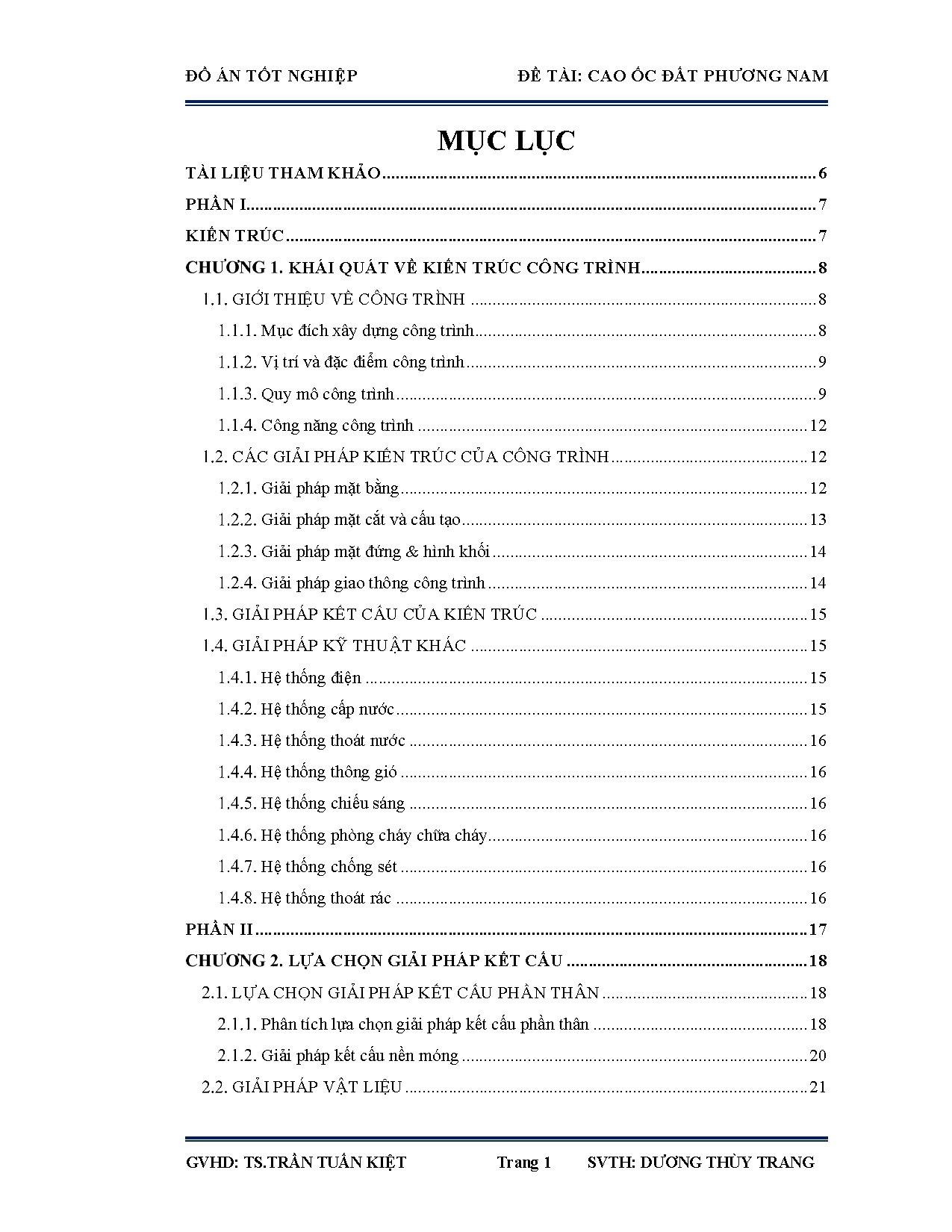 Đồ án tốt nghiệp - Cao ốc Đất Phương Nam