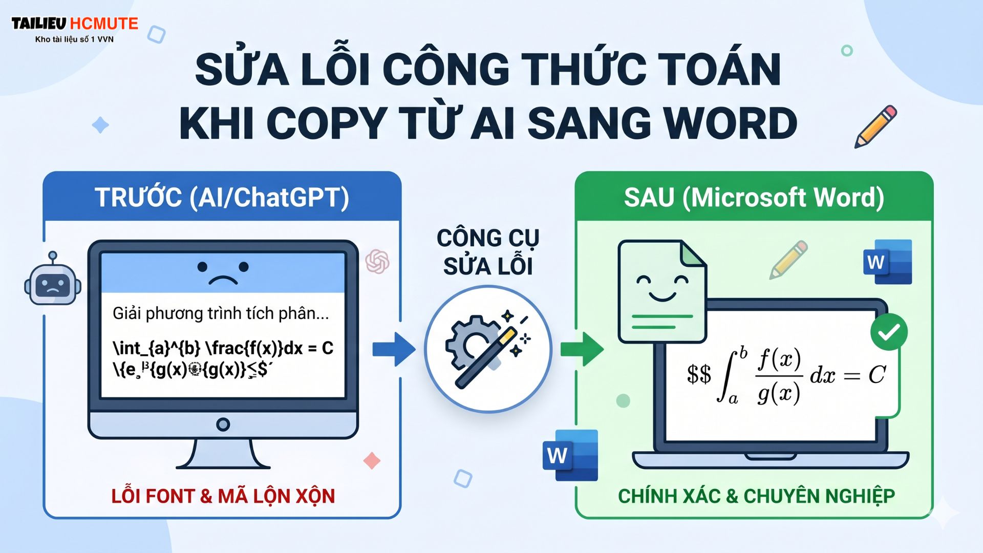 Cách Sửa Lỗi Công Thức Toán Từ AI Vào Word Không Bị Lỗi